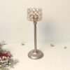2845f4bd-5bb7-4c68-80bb-daa457d10cd9.jpg Elegant Crystal Votive Candlestick - 9.5 ′′ Tall Silver-Toned Centerpiece
