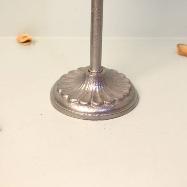 7d9342fd-7cb8-4b00-980a-72e357f7be99.jpg Elegant Crystal Votive Candlestick - 9.5 ′′ Tall Silver-Toned Centerpiece