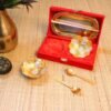 GERMAN SILVER LOTUS BOWL SET WITH TRAY