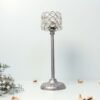 d511910c-5632-44bd-b4e6-b0b412cba8d0.jpg Elegant Crystal Votive Candlestick - 9.5 ′′ Tall Silver-Toned Centerpiece